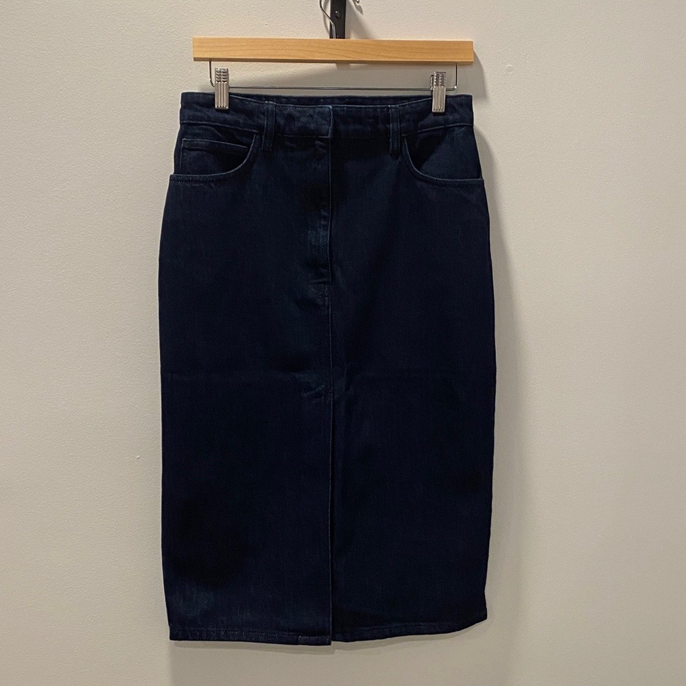 IRO Dark Blue Midi Denim Skirt